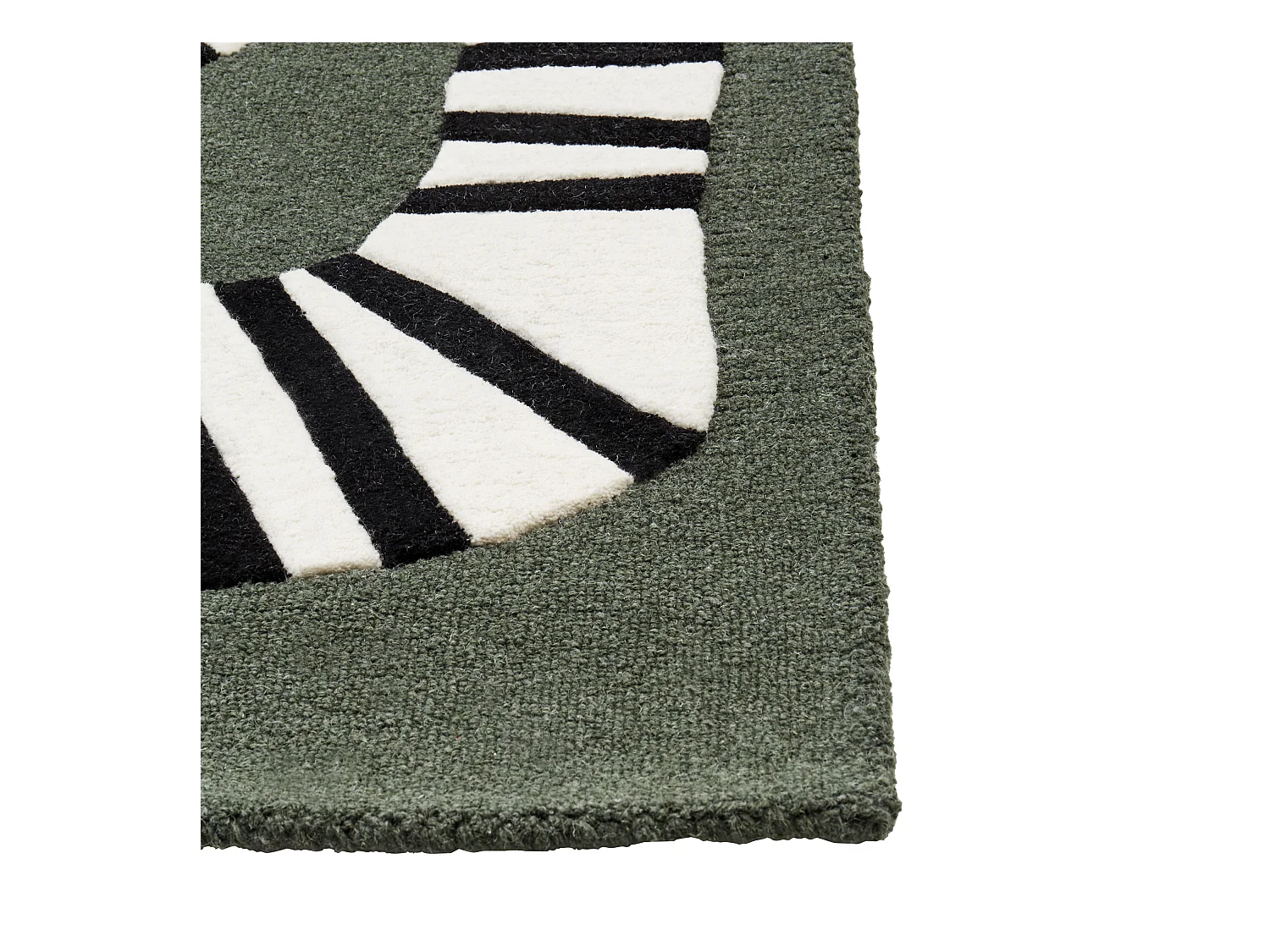 Teppich aus Wolle grün rechteckig 160 x 230 cm Schlangenmotiv Okapi