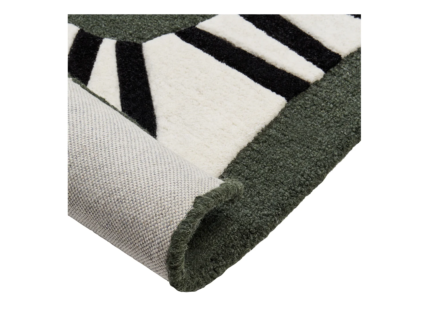 Teppich aus Wolle grün rechteckig 160 x 230 cm Schlangenmotiv Okapi