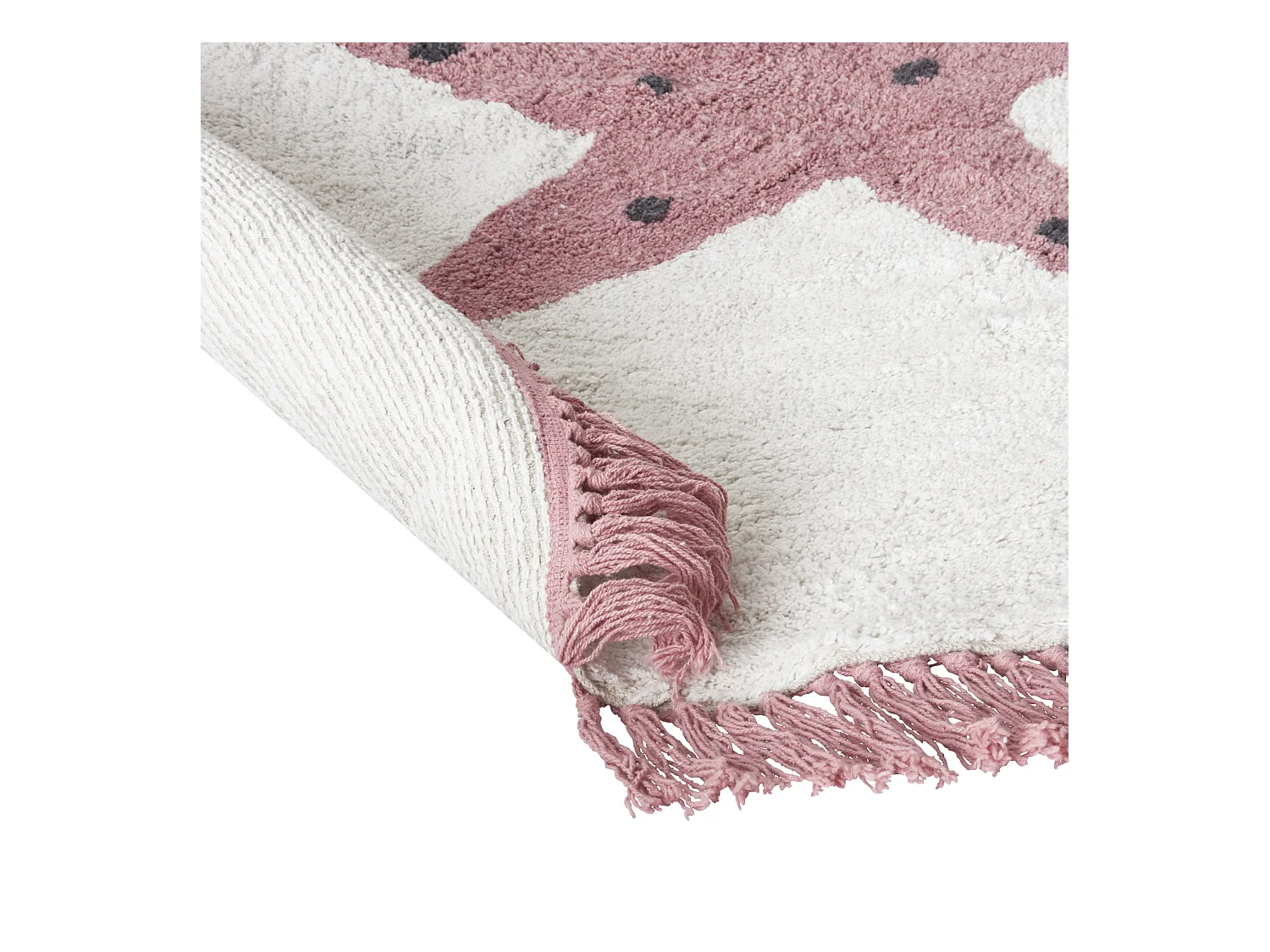 Vloerkleed katoen wit ⌀ 120 cm STARS