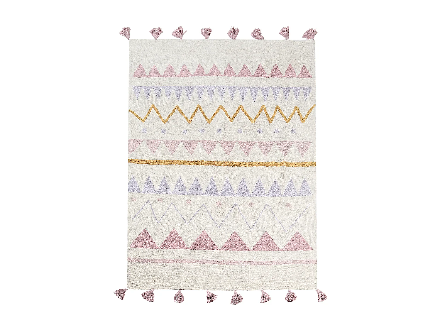 Tapis enfant en coton beige et rose 140 x 200 cm ZAYSAN