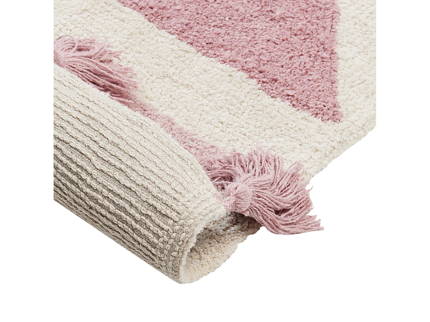 Tapis enfant en coton beige et rose 140 x 200 cm ZAYSAN