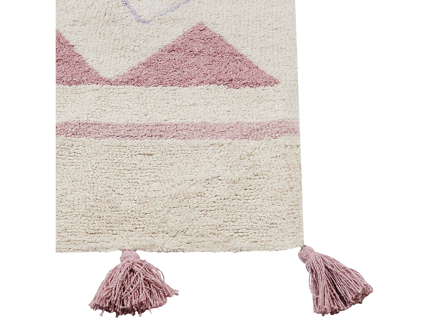 Tapis enfant en coton beige et rose 140 x 200 cm ZAYSAN
