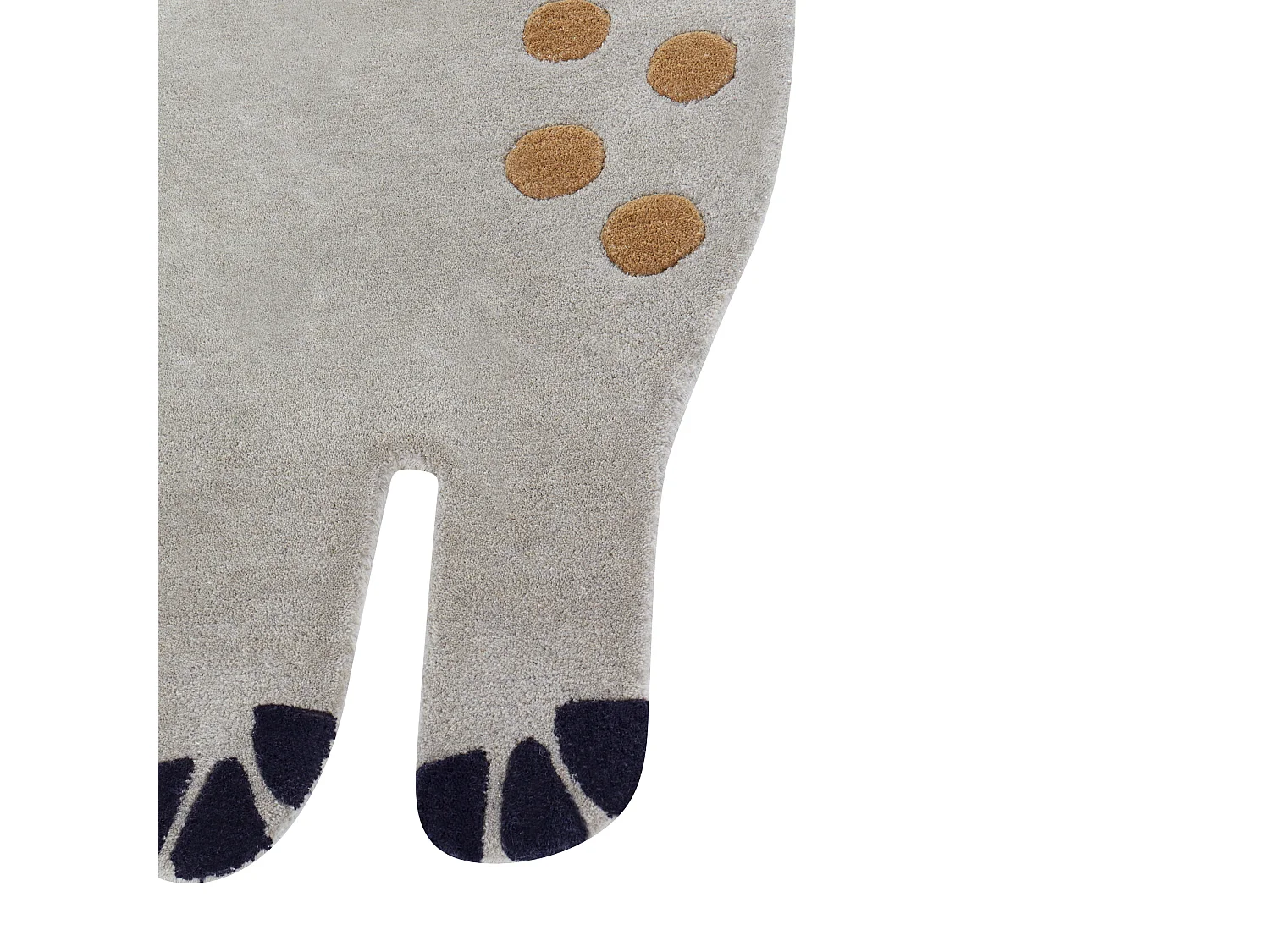 Tappeto lana grigio motivo dinosauro 100 x 160 cm DINO