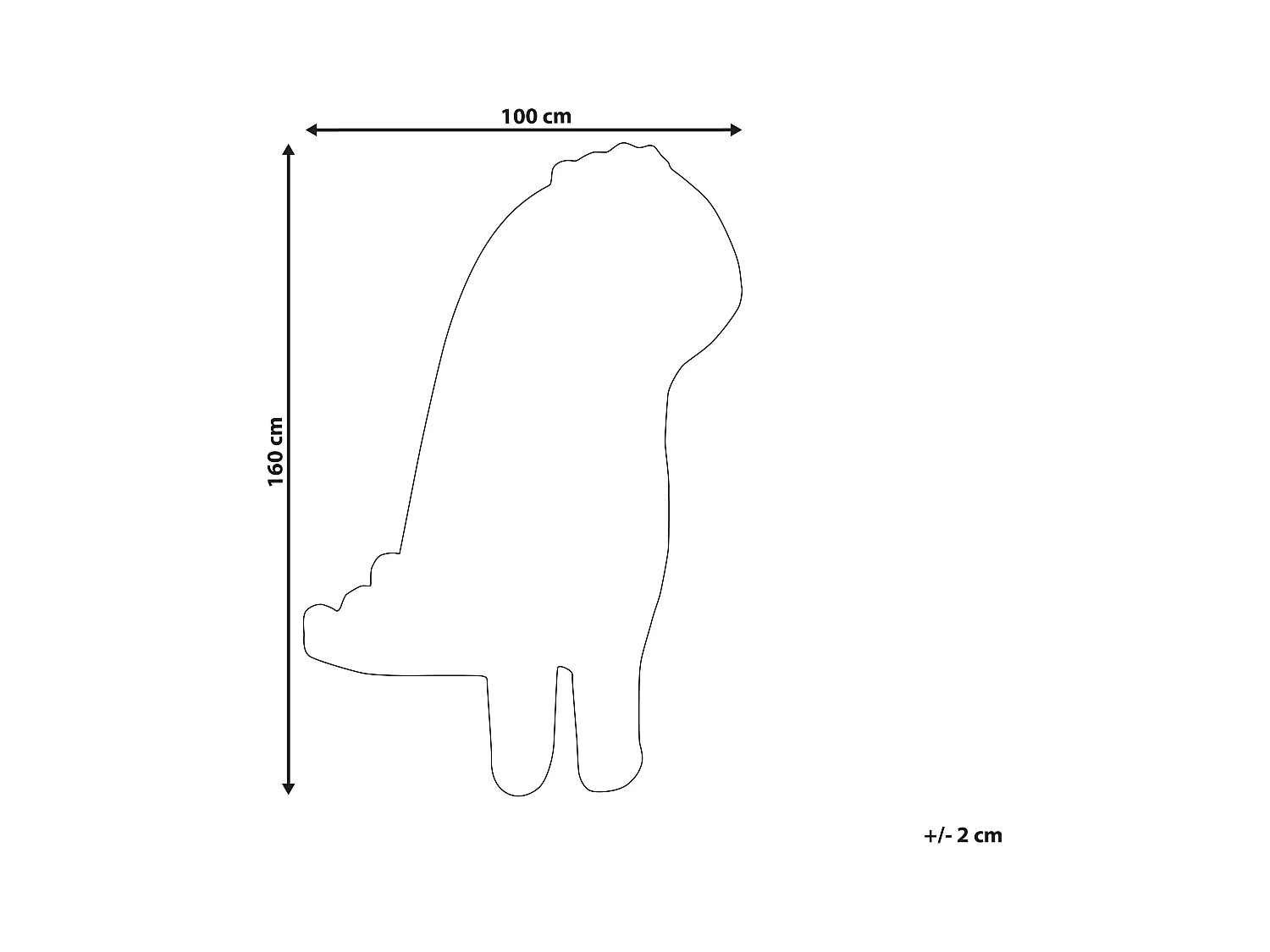 Tapete com forma de dinossauro em lã cinzenta 100 x 160 cm DINO