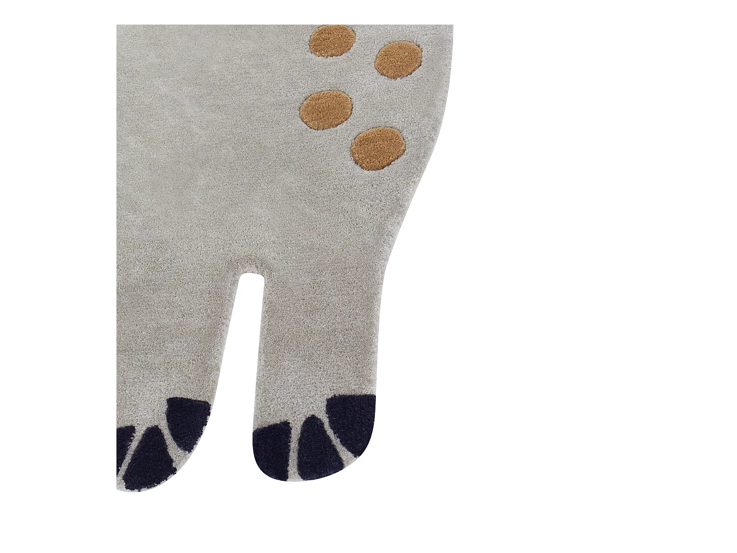 Tapete com forma de dinossauro em lã cinzenta 100 x 160 cm DINO