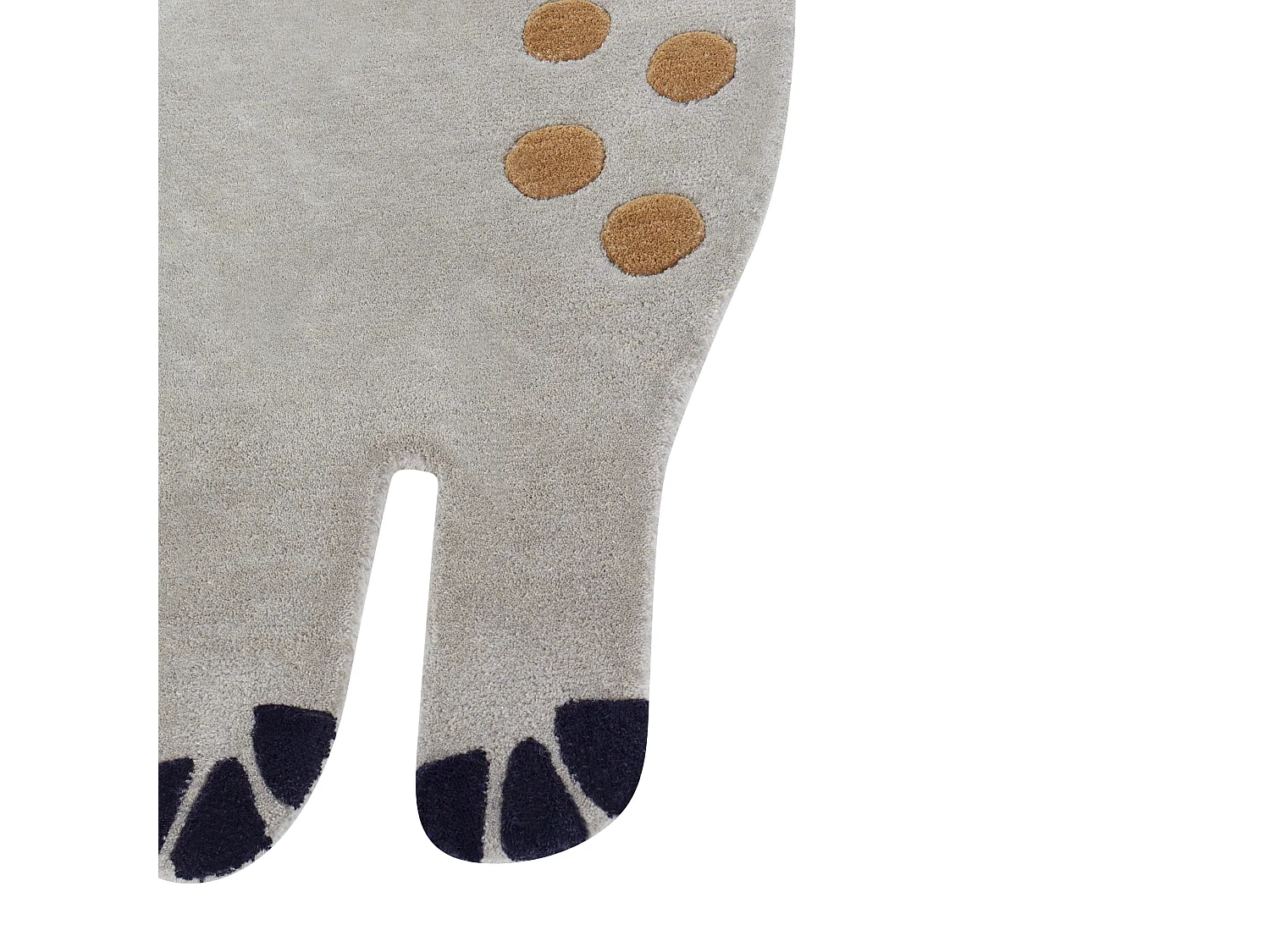 Teppich Wolle grau mit Dinosaurier Muster rechteckig 100x160cm für Kinder Dino