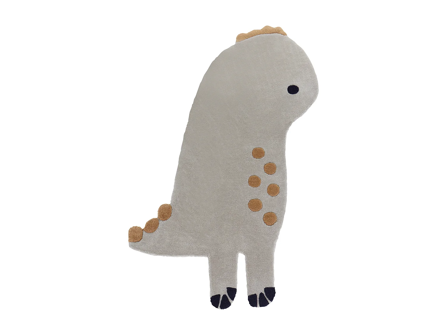Tappeto lana grigio motivo dinosauro 100 x 160 cm DINO