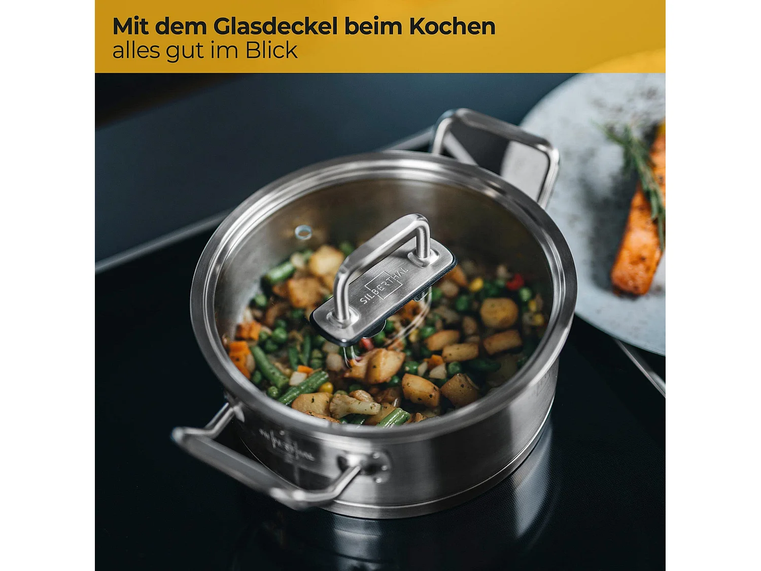 SILBERTHAL Kochtopf Induktion 20 cm - Edelstahl -