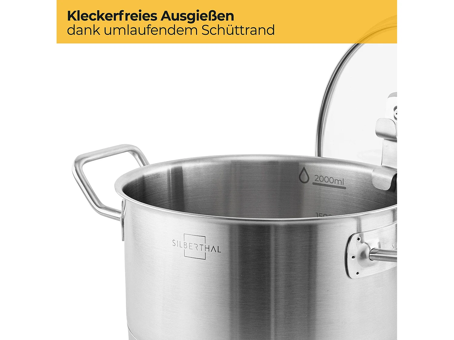 SILBERTHAL Kochtopf Induktion 20 cm - Edelstahl -