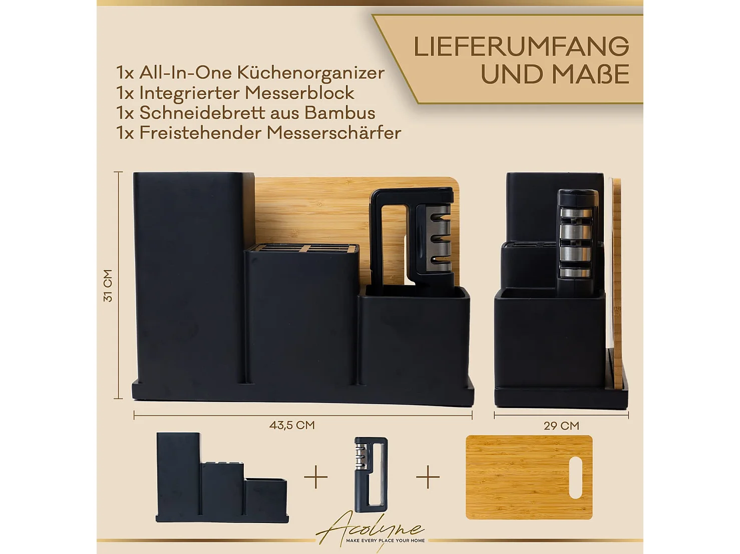 Acolyne Premium Messerblock unbestück aus