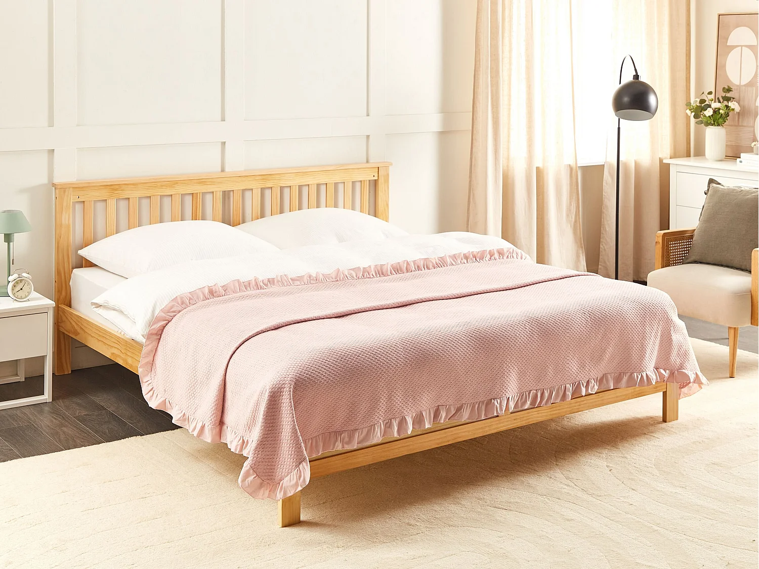 Sprei HATTON Katoen 200 x 220 cm Pastelroze