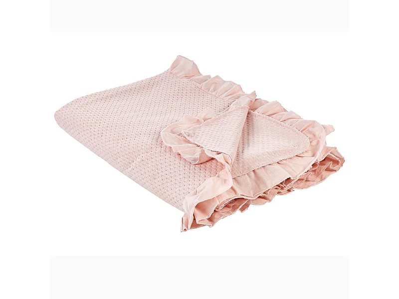 Narzuta na łóżko HATTON Bawełna 220 x 240 cm Pastelowy róż