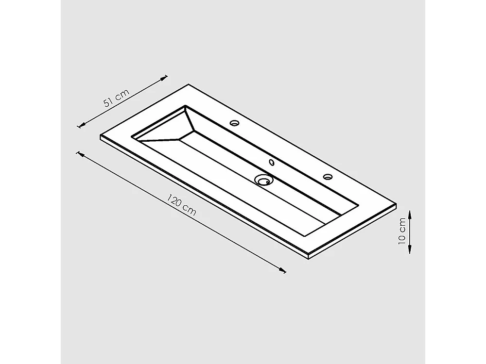 Meuble sous-vasque 120cm + vasque + miroir + éclairage MAIA / Décor Chêne clair grisé