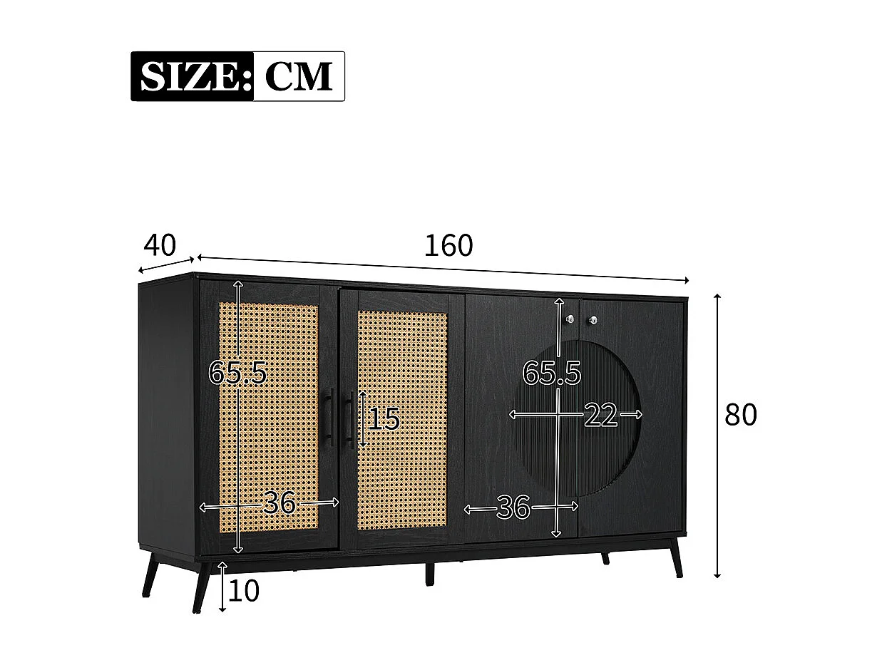 Panneau latéral de porte en verre de rotin, porte semi - circulaire, meubles de rangement de haute qualité