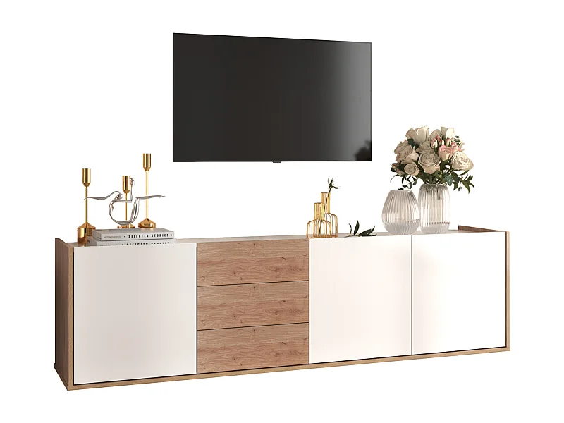 Cama acolchoada para adulto 180 x 353 cm, sem cabeceira, com faixa LED (monocromática), base com suspensão hidráulica, bege.