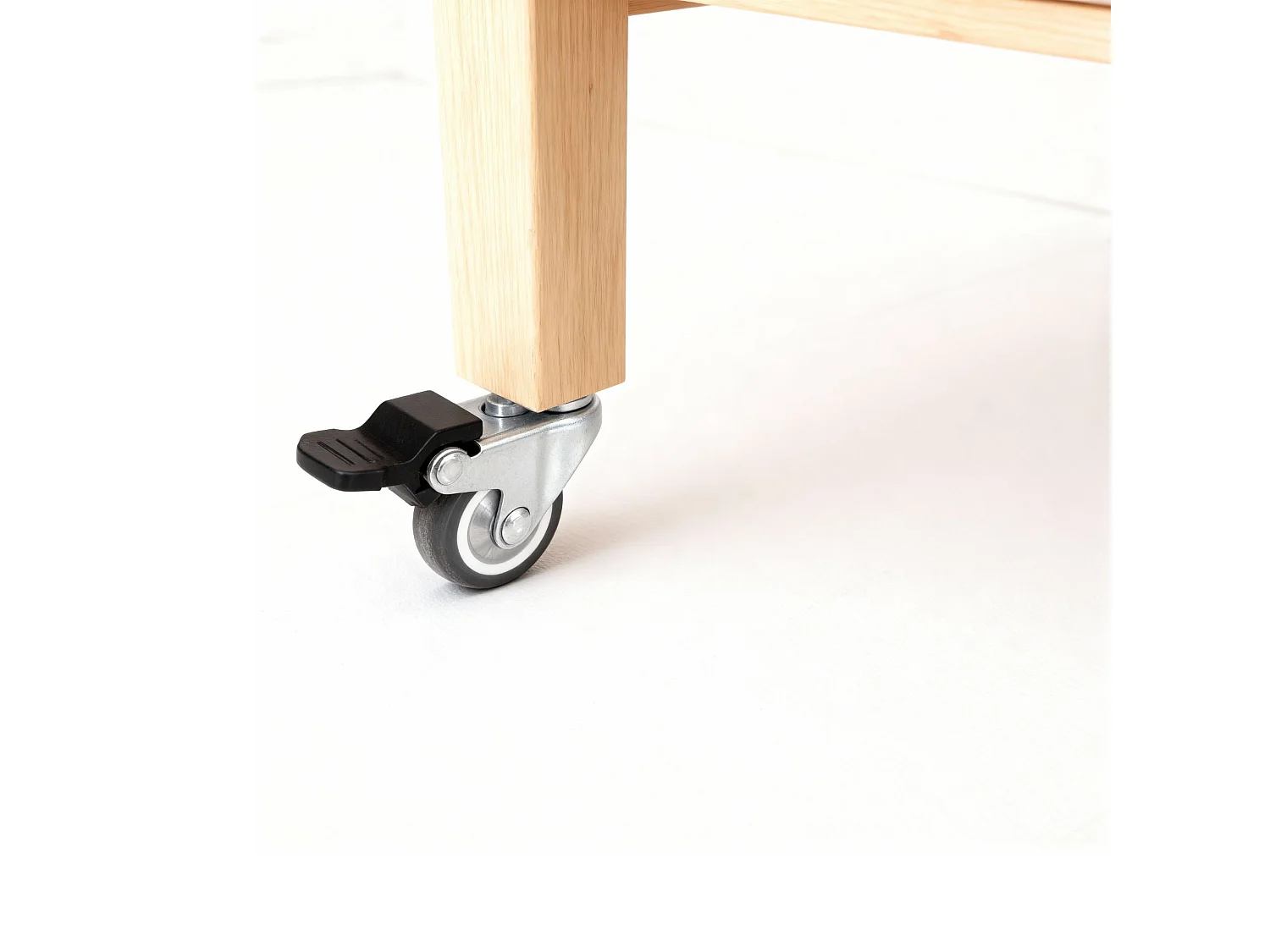 Lit gigogne triple en bois blanc lavé 90x200 cm