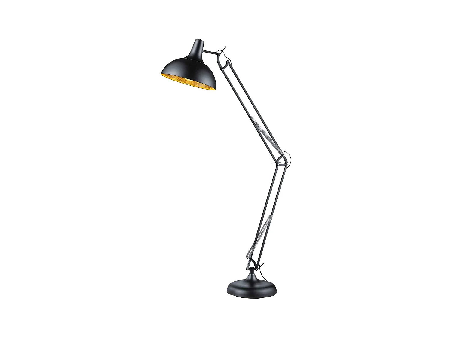 Piantana architetto, metallo, nero e oro, H 180 cm, Salvador