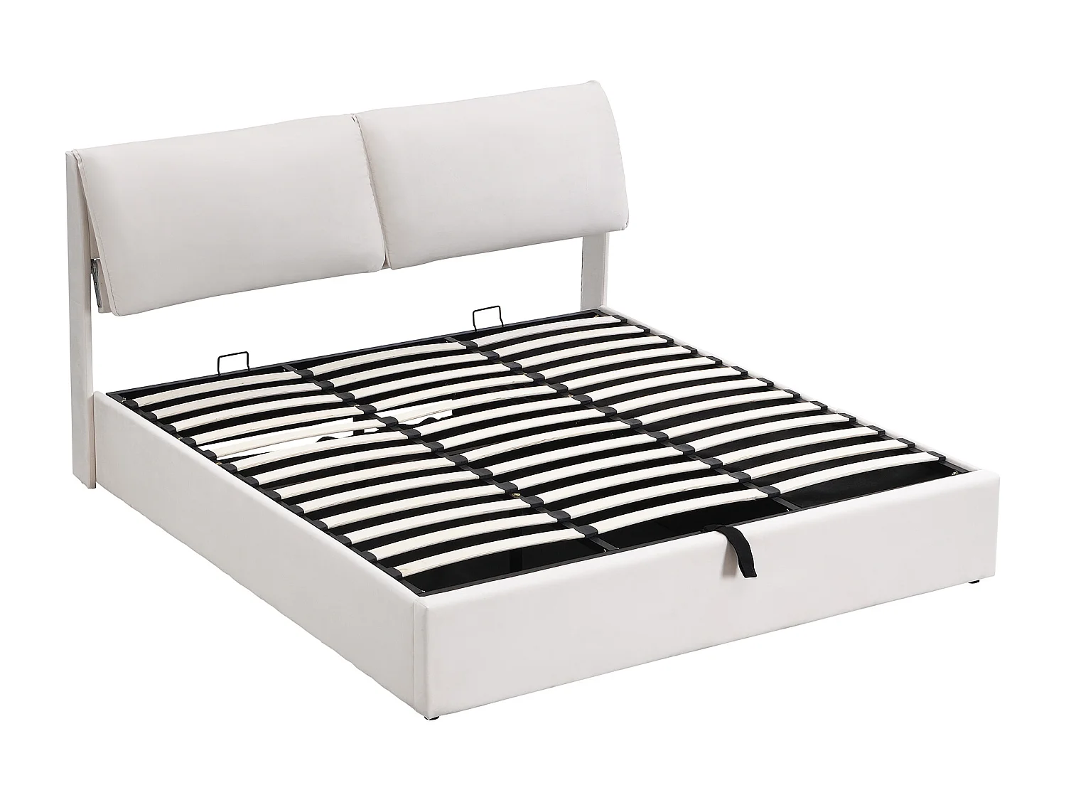 Letto per adulti 180*200, tre cassetti, con contenitore e testata, senza materasso, velluto, colore beige