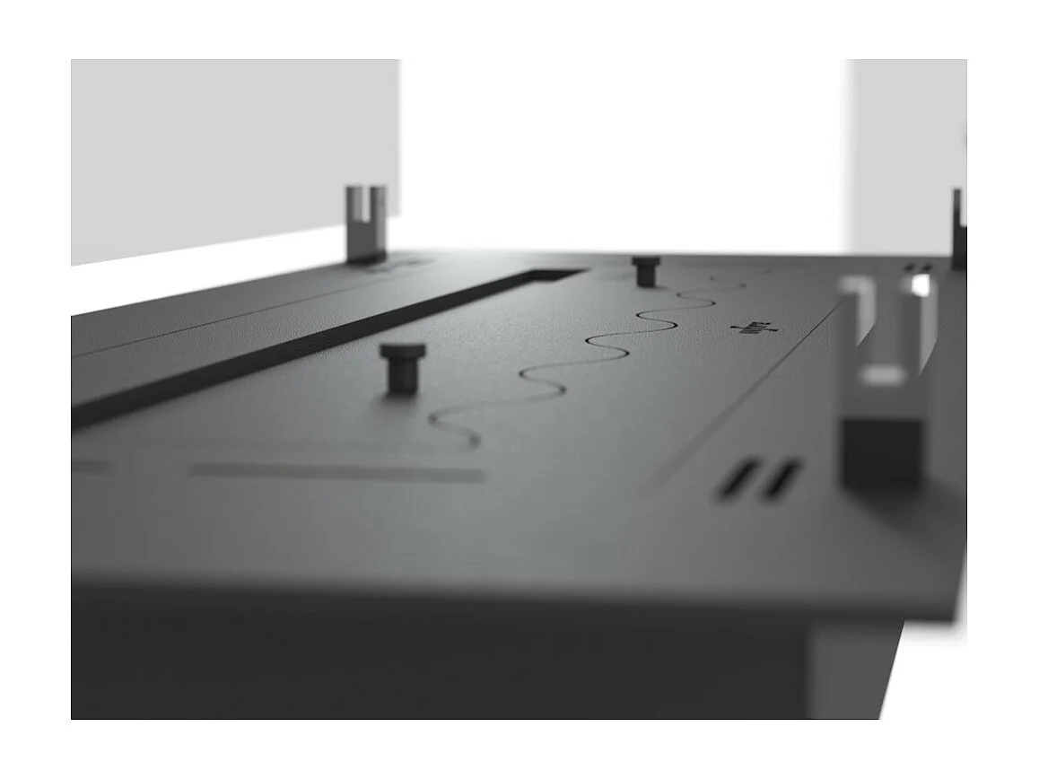 Brûleur insert bioéthanol 120cm en inox noir, à encastrer ou à poser, 4 litres avec verres inclus