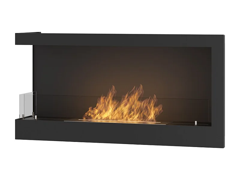 Chimenea de bioetanol empotrada SimpleFire Corner 900 Left con vidrio
