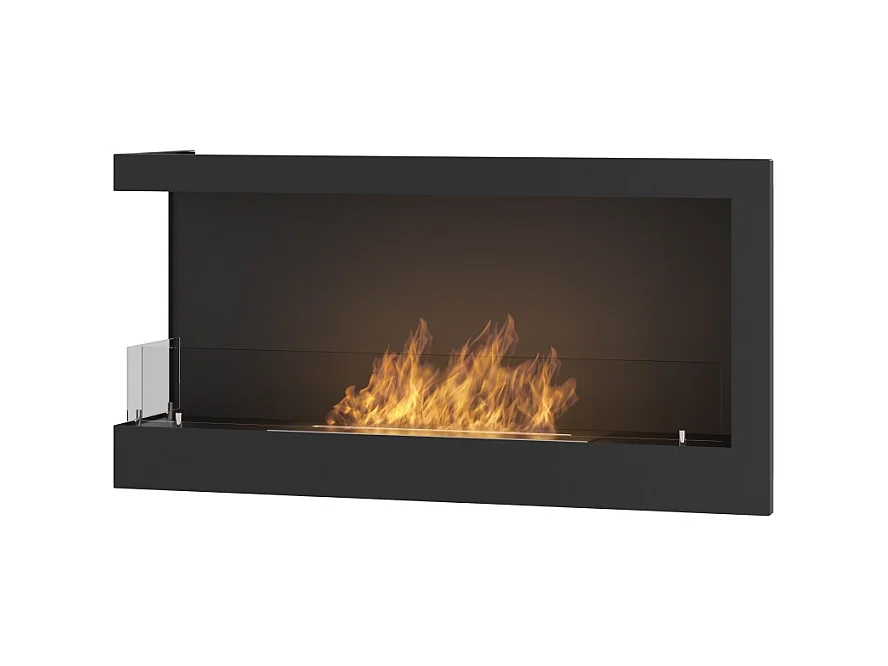 Cheminée au bioéthanol encastrable Corner 900 Left SimpleFire avec verre