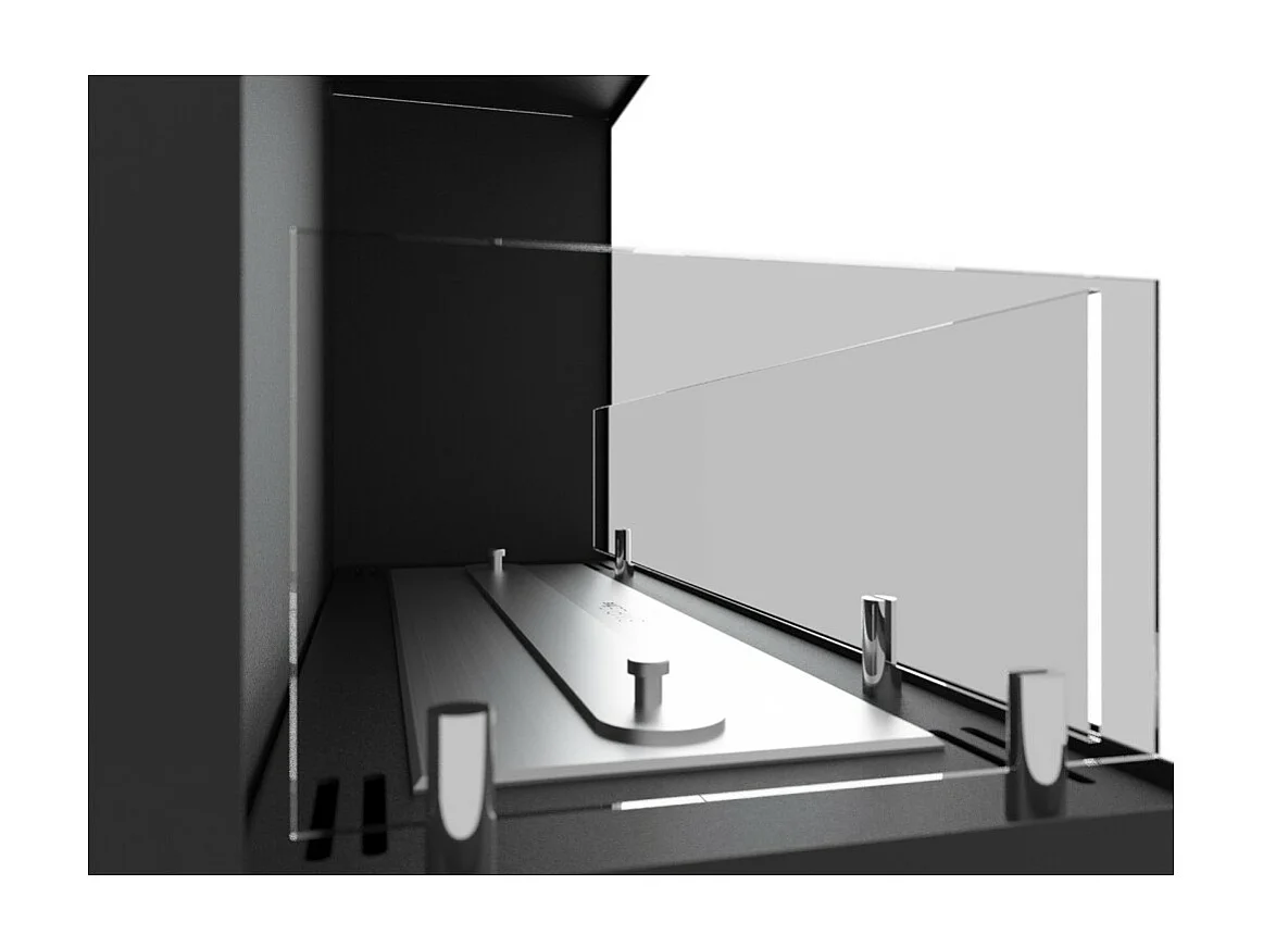 Cheminée au bioéthanol encastrable Corner 900 Left SimpleFire avec verre