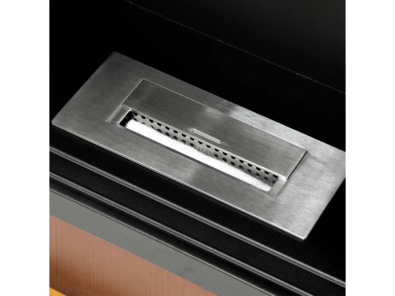 Lareira a bioetanol Biolareira de piso Cambridge em madeira marrom 110x37x102h