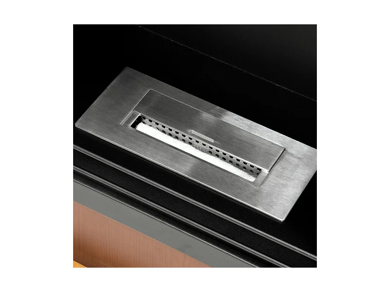Bioethanol-Kamin Cambridge Boden Bio-Kamin aus braunem Holz 110x37x h102 cm