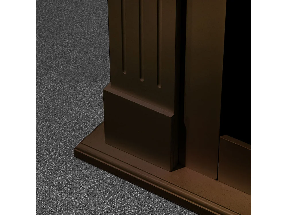 Cheminée au bioéthanol Cheminée au sol Cambridge en bois marron 110x37x102h