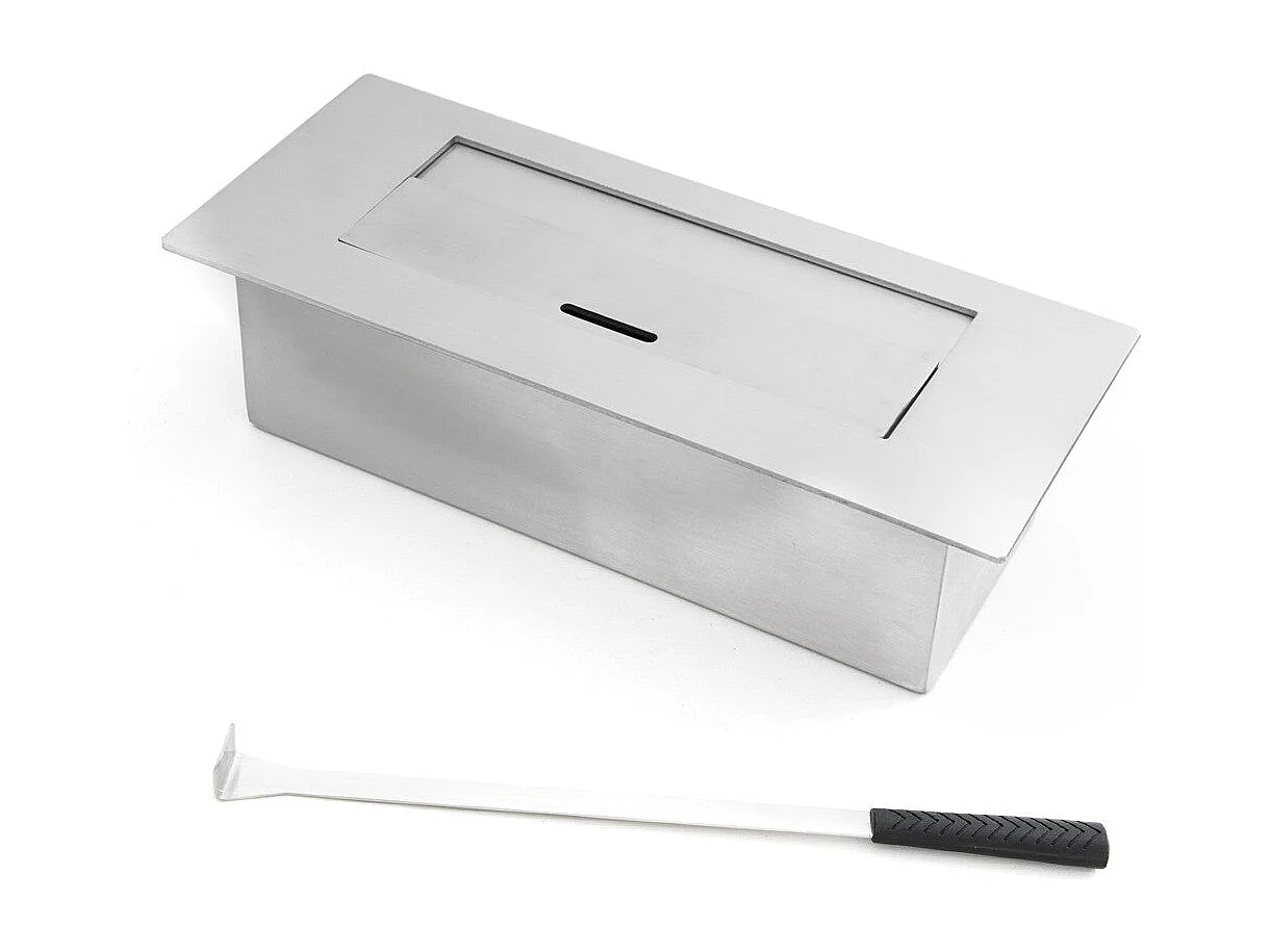 Cheminée au bioéthanol Cambridge au sol en bois blanc 110x37x102h