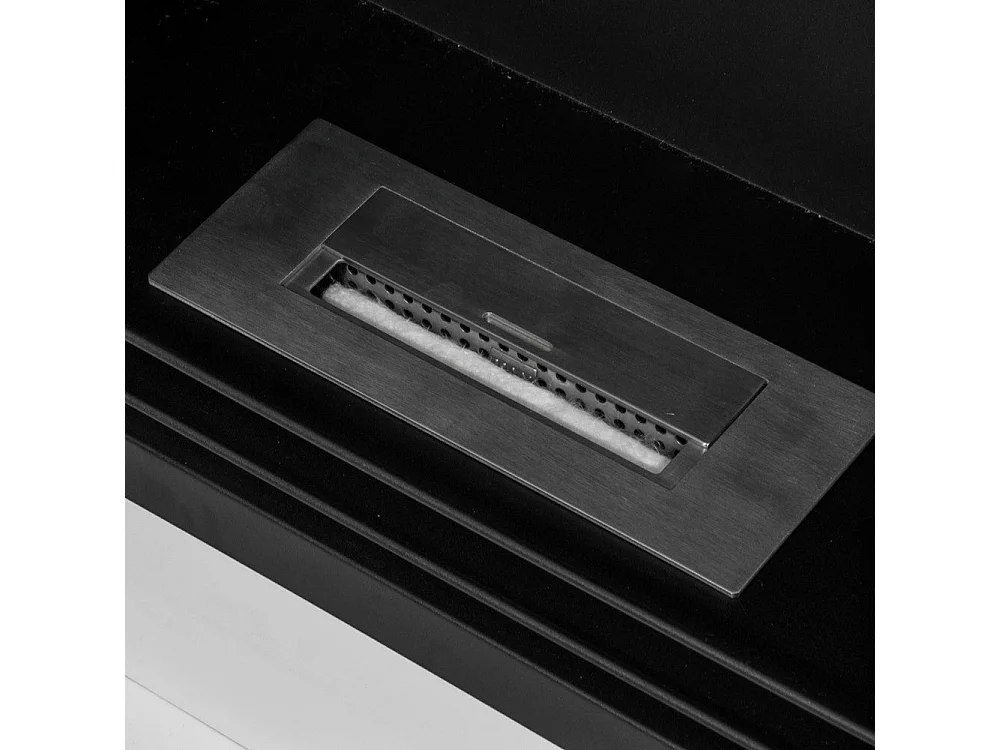 Cambridge bioethanolpejs, gulvstående, i hvidt træ, 110 x 37 x 102 cm.