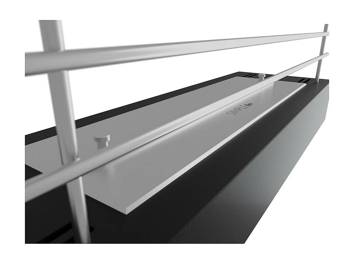 Brûleur au bioéthanol avec insert de plan de travail en inox noir mat 60cm avec grille