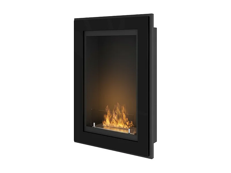 Chimenea de bioetanol empotrada Frame 550 SimpleFire con cristal negro