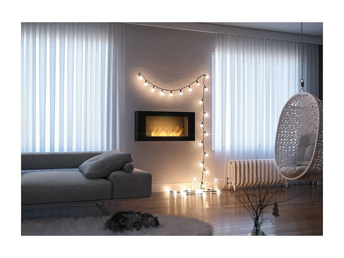 Caminetto a Bioetanolo BlackBox 910 SimpleFire da parete con Vetro