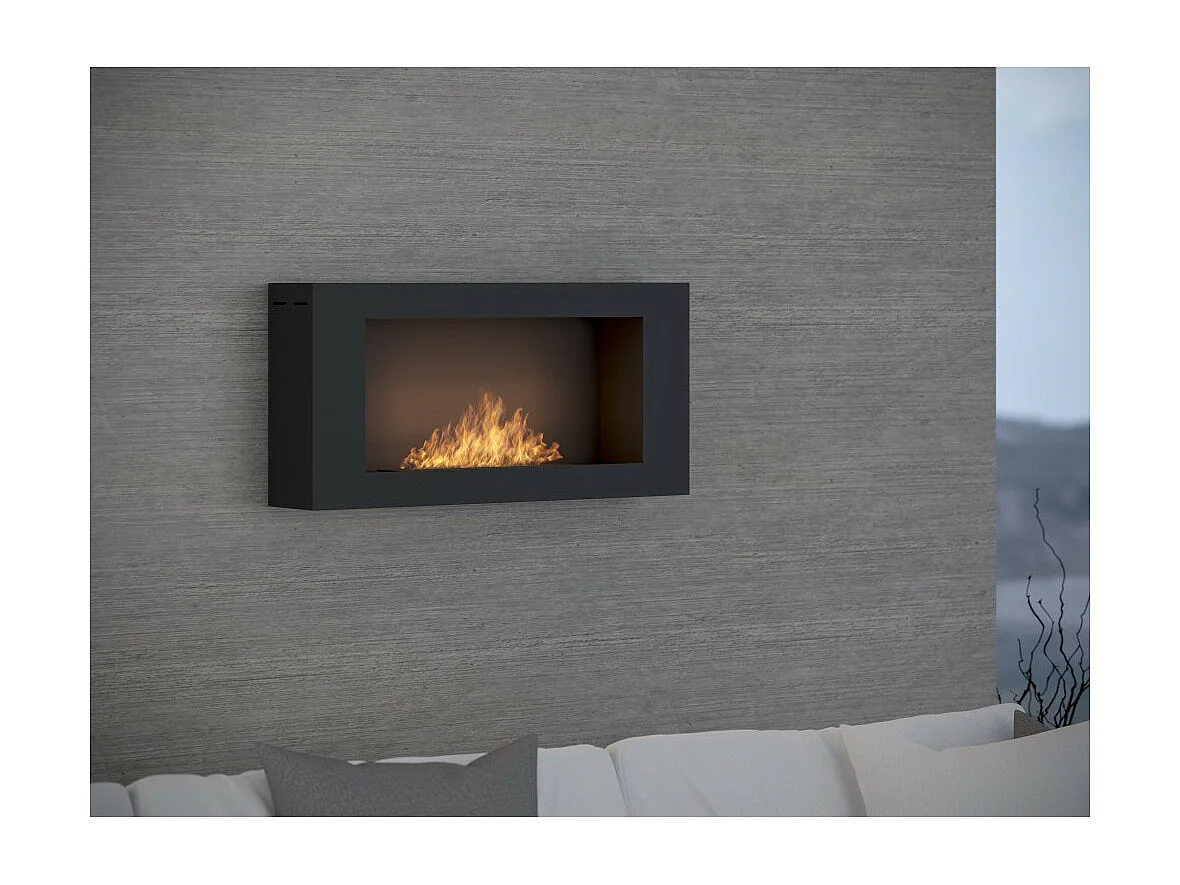 Caminetto a Bioetanolo BlackBox 910 SimpleFire da parete con Vetro