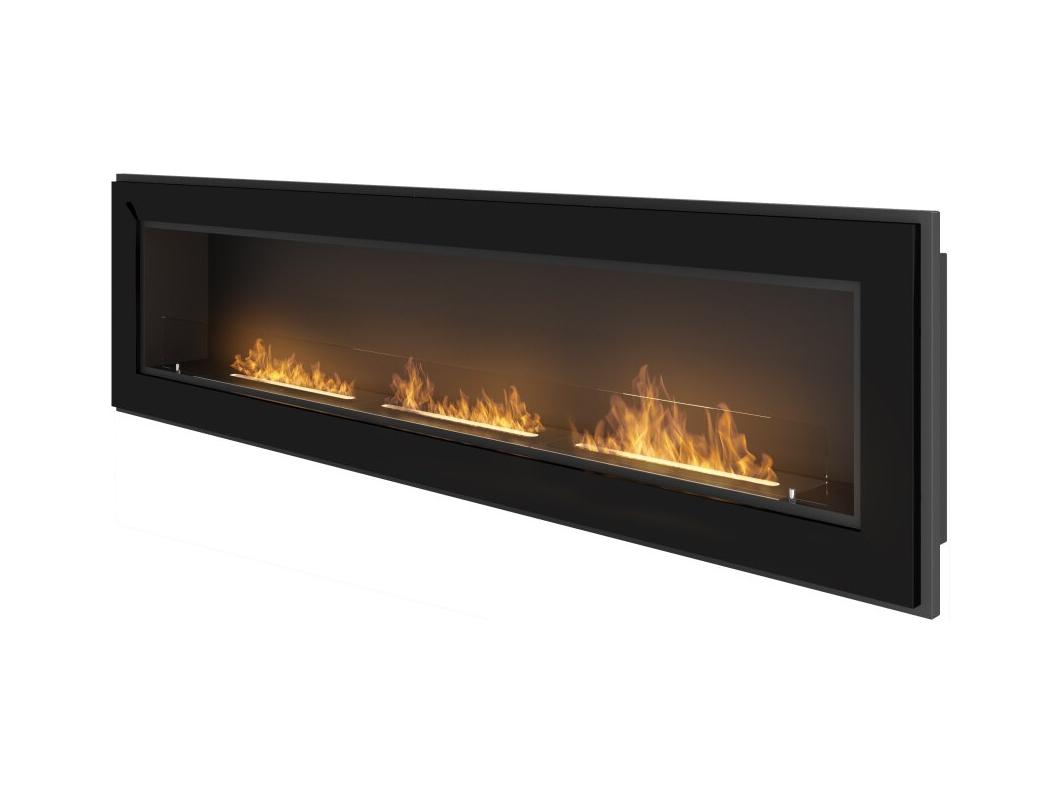 Caminetto a Bioetanolo Frame 1800 SimpleFire da incasso con vetro Nero
