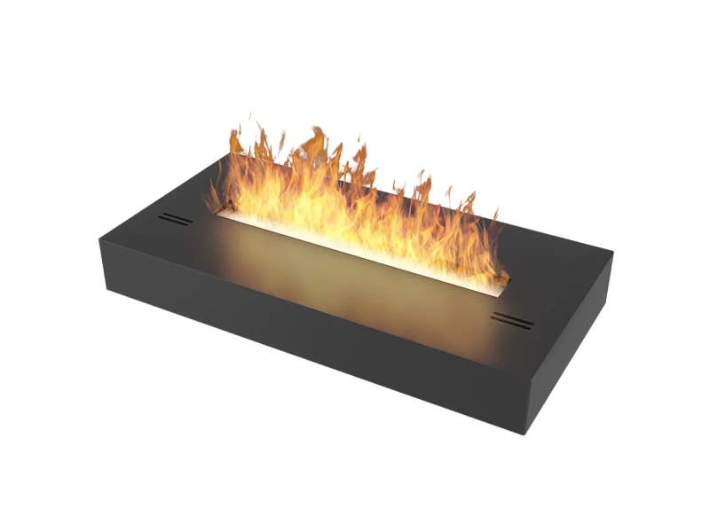 Quemador de bioetanol insertable de encimera negro mate en acero inoxidable 60cm