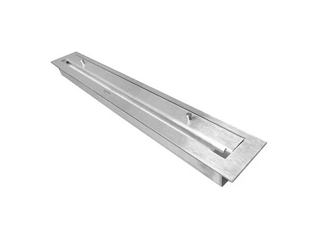 Bruciatore a bioetanolo inserto da appoggio nero opaco in inox 120cm con griglia