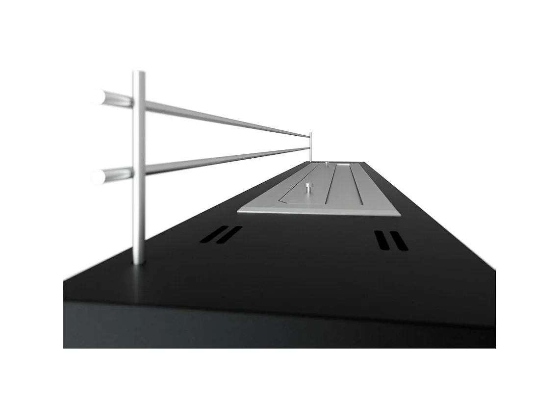 Bruciatore a bioetanolo inserto da appoggio nero opaco in inox 120cm con griglia