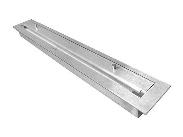 Brûleur au bioéthanol avec insert de plan de travail en inox noir mat 120cm avec grille