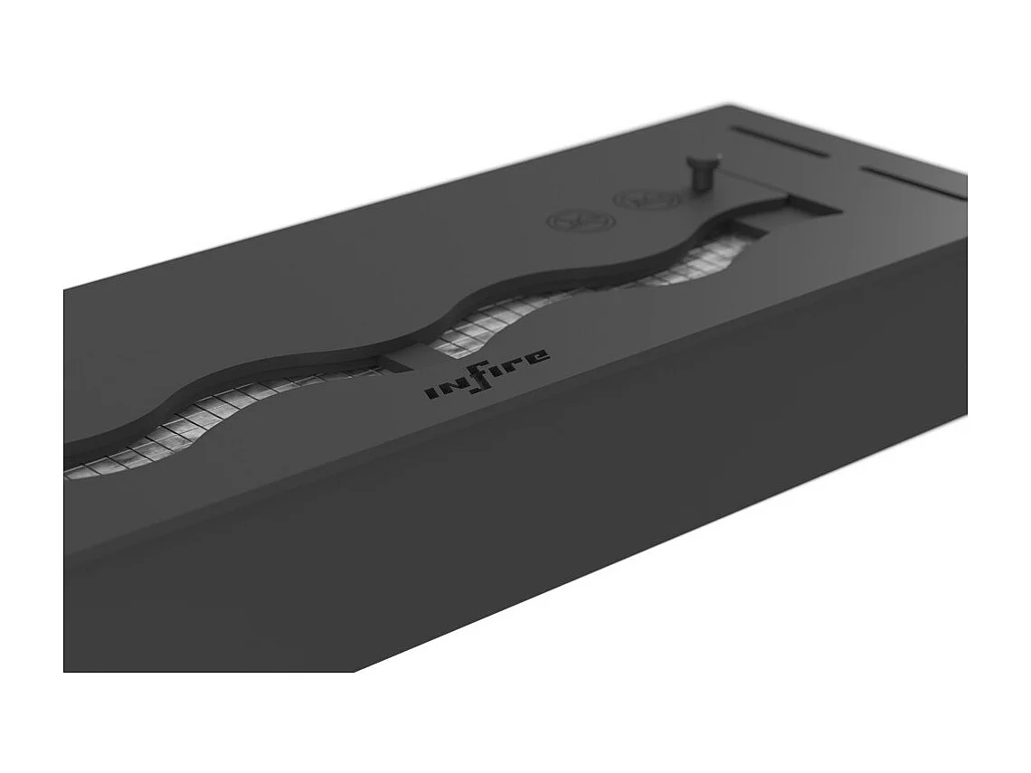 Brûleur à bioéthanol encastrable en acier inoxydable noir de 50 cm, 1 lt