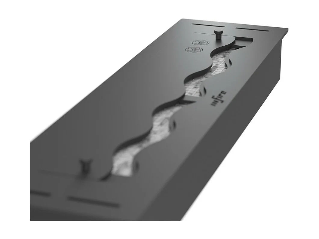 Brûleur à bioéthanol encastrable en acier inoxydable noir de 50 cm, 1 lt