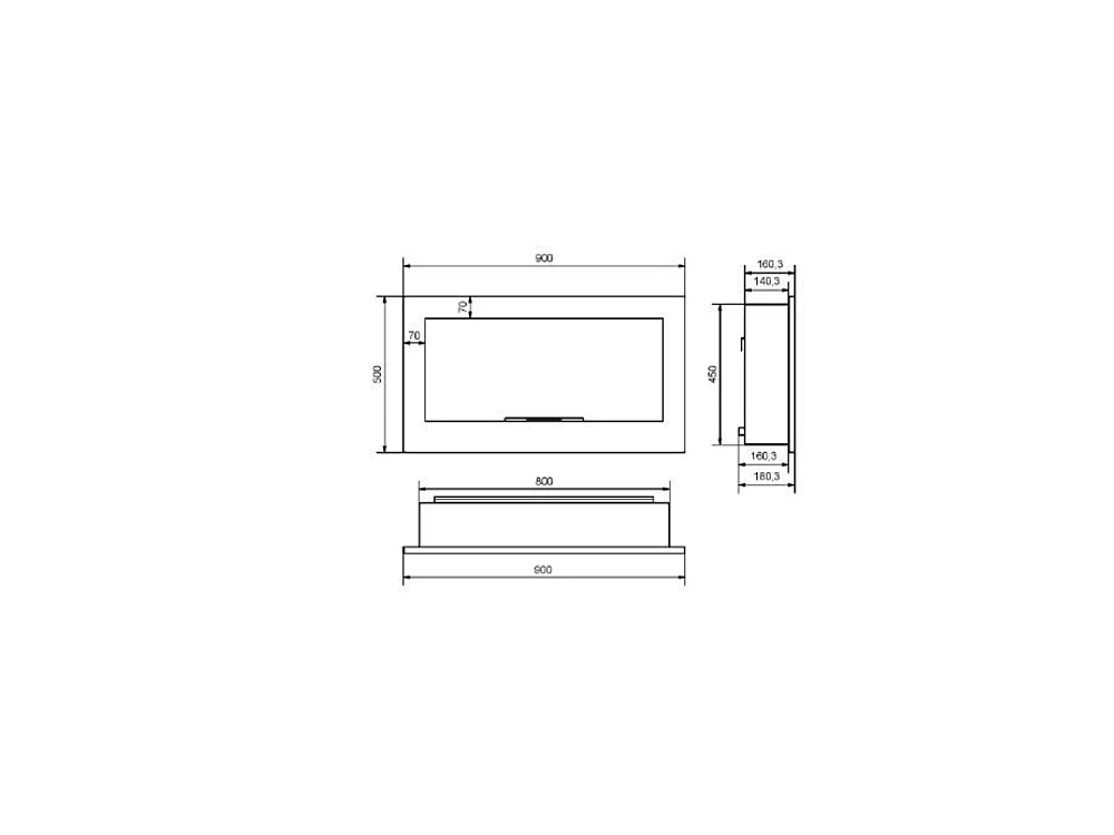 Bioethanol-Einbaukamin INSIDE 900 Infire mit Glas