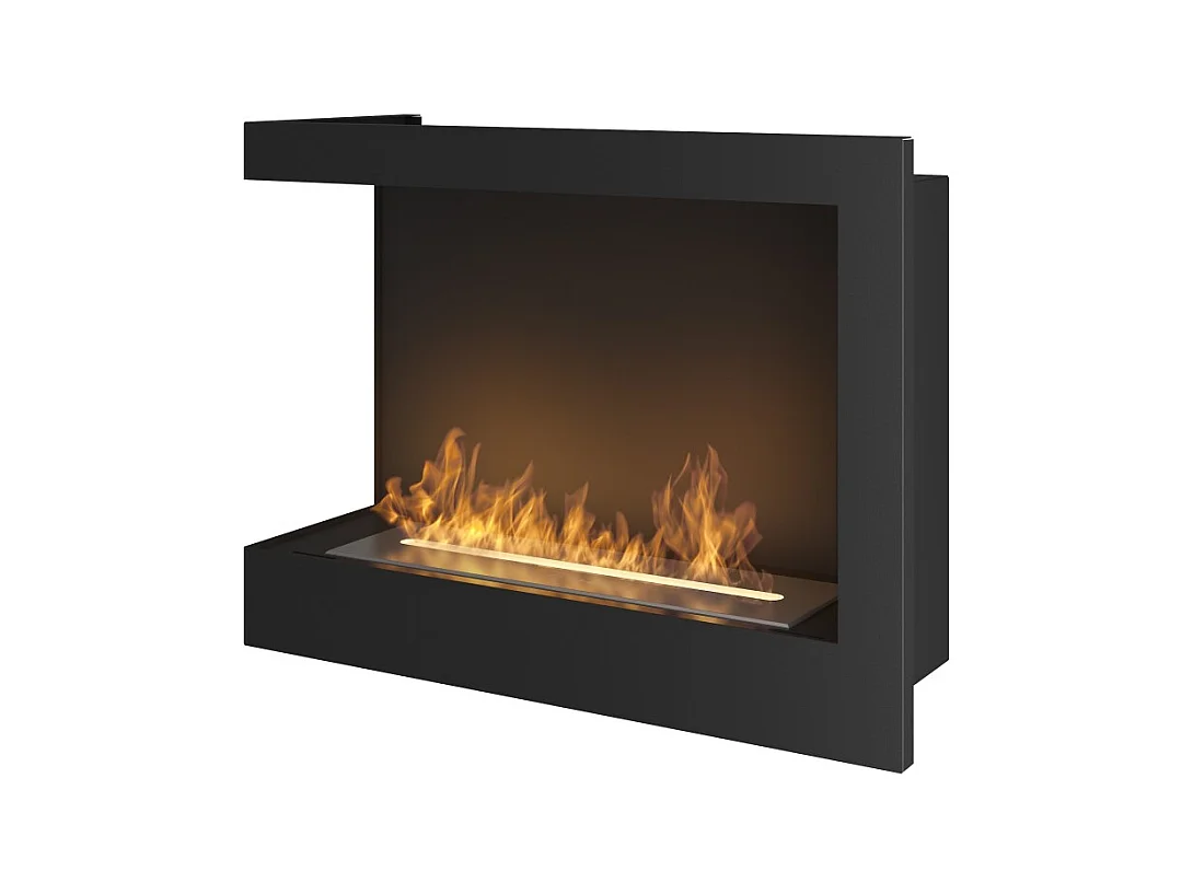 Cheminée au bioéthanol encastrable Corner 600 Left SimpleFire avec verre