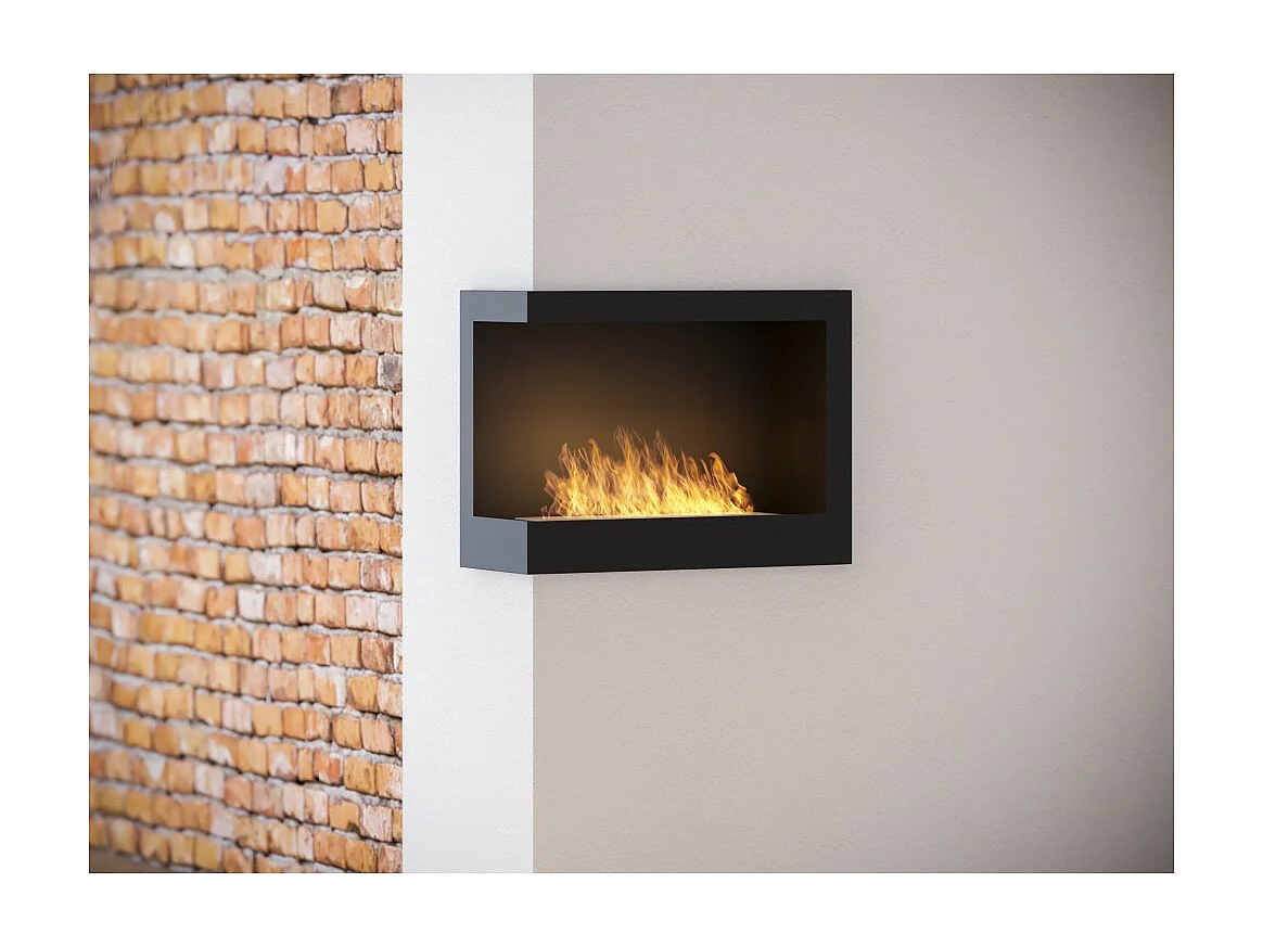 Chimenea de bioetanol empotrada SimpleFire Corner 600 Left con vidrio