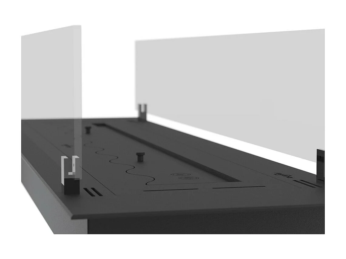100 cm czarny wkład palnika na bioetanol ze stali nierdzewnej, wbudowany lub wolnostojący, 3 l, ze szkłem w zestawie