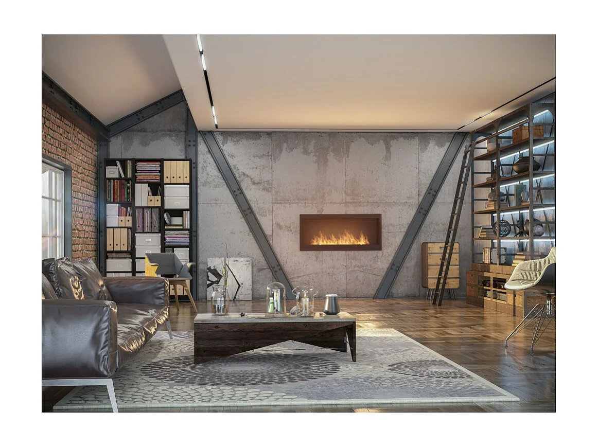 INSIDE 1200 Infire eingebauter Bioethanol-Kamin mit Glas