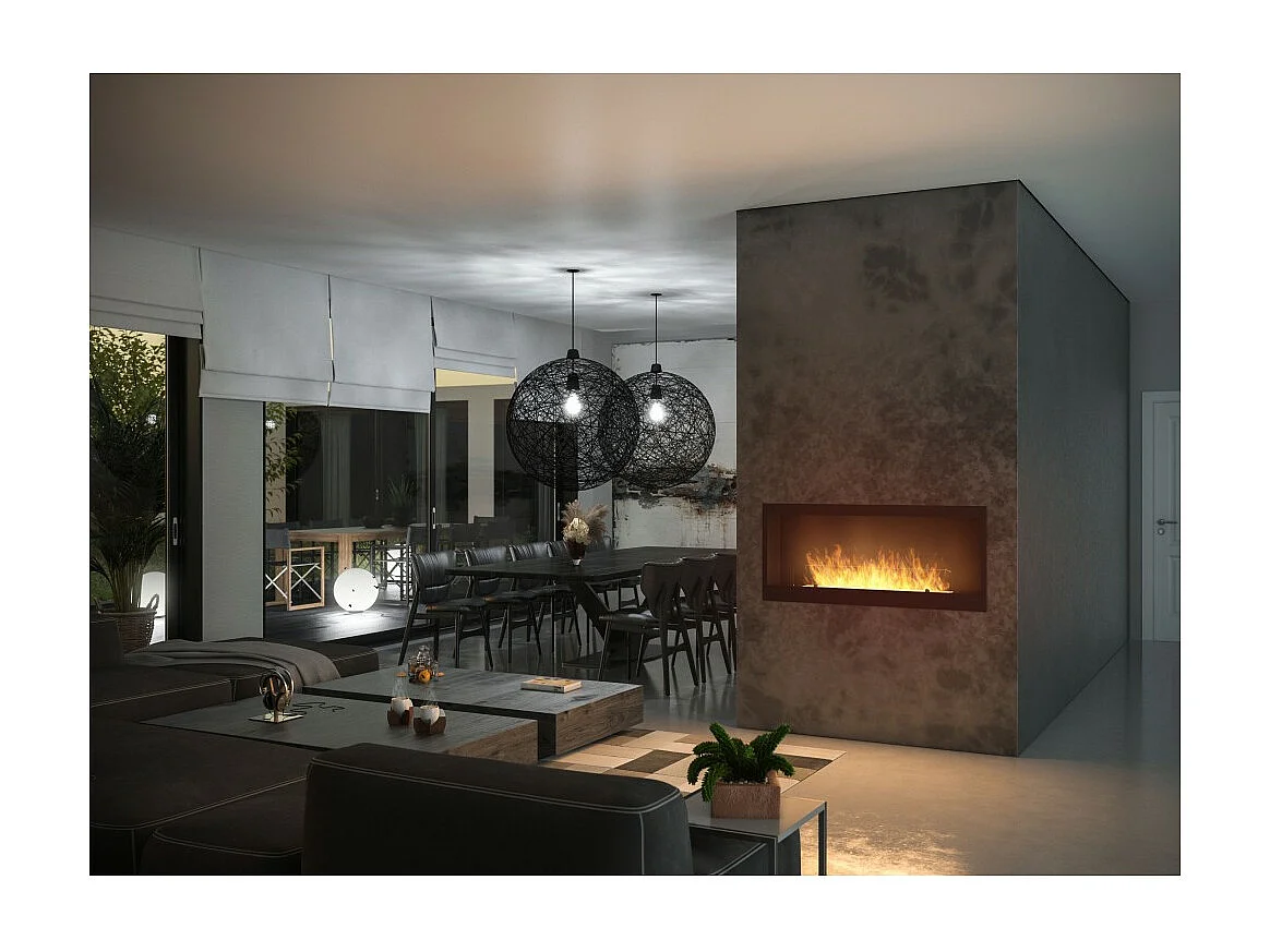 INSIDE 1200 Infire eingebauter Bioethanol-Kamin mit Glas