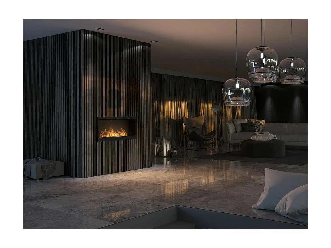 INSIDE 1200 Infire eingebauter Bioethanol-Kamin mit Glas