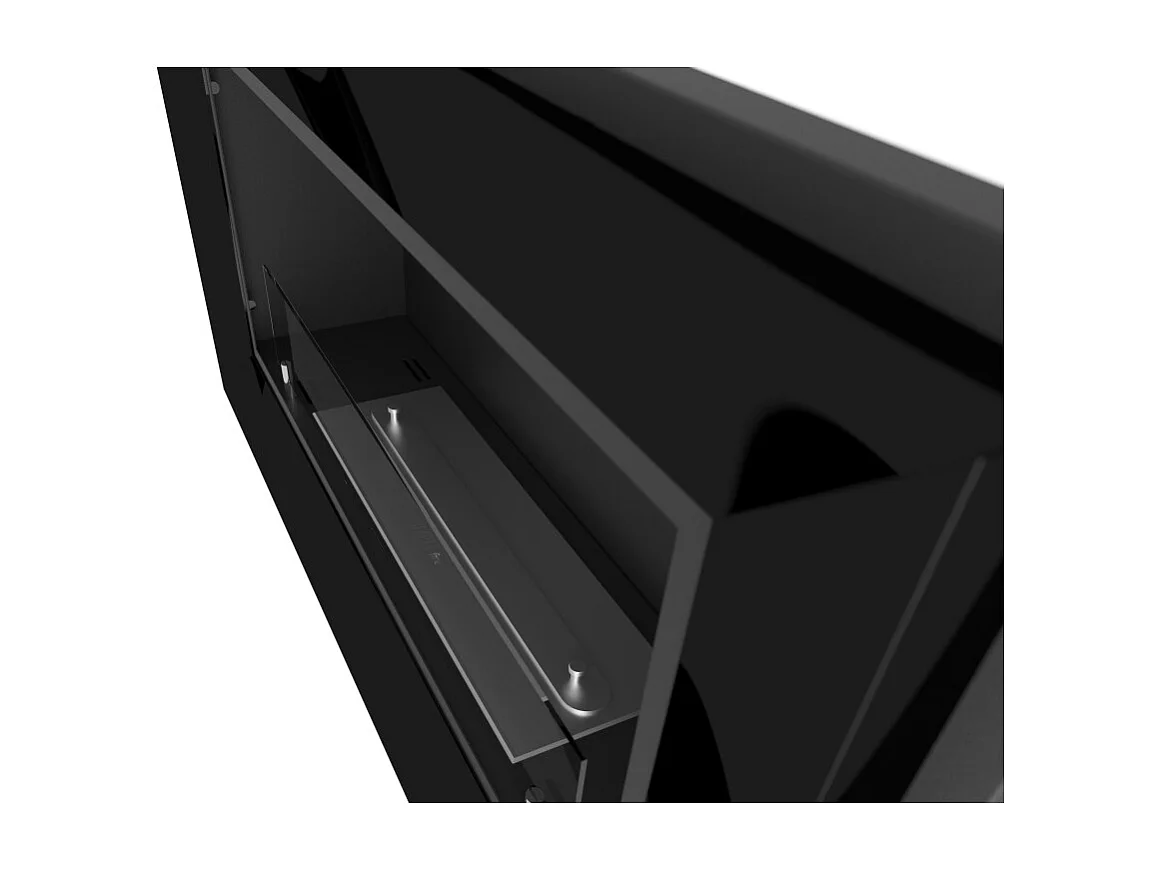 Cheminée au bioéthanol encastrable Frame 900 SimpleFire avec verre noir